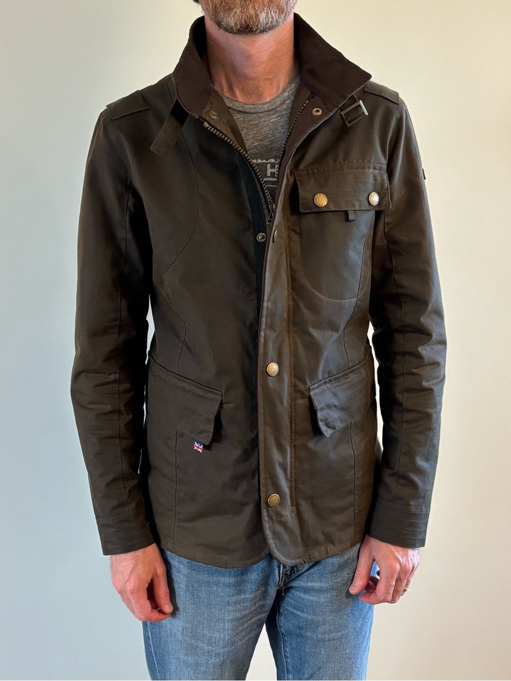 Mens Brown Waxed Cotton Field Jacket - Peregrine Bexley Jacket